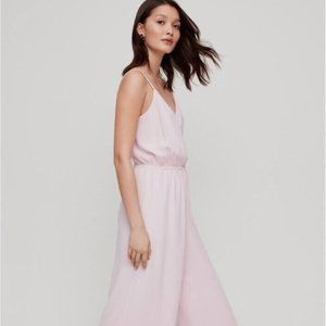 Aritzia Wilfred  Sleeveless V-Neck Wide Leg Melodie Jumpsuit Light Pink Size M
